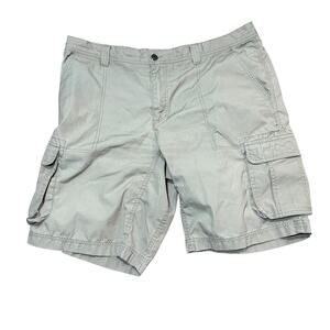 KOPPEN Khaki Cargo Shorts Men's W40 L10.5 Active Ripstop Belted Flat Front